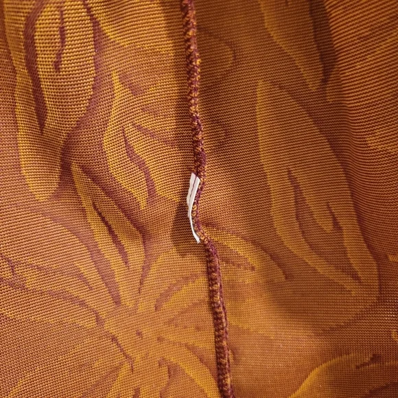 Zara Floral Wrap Crop Sweater Jacket Long Sleeve Orange Red Leaf Pattern Tie EUC - Picture 7 of 14